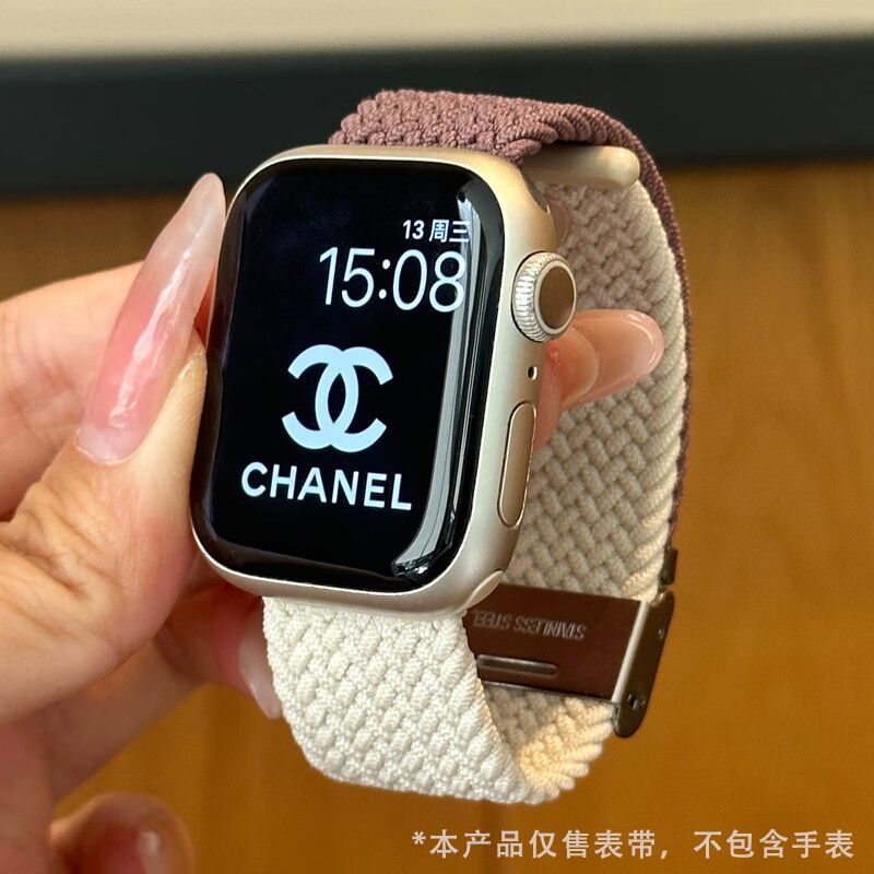 编织尼龙表带适用iWatch苹果S11/10/S9/8/57/2卡扣链Ultra/SE46mm