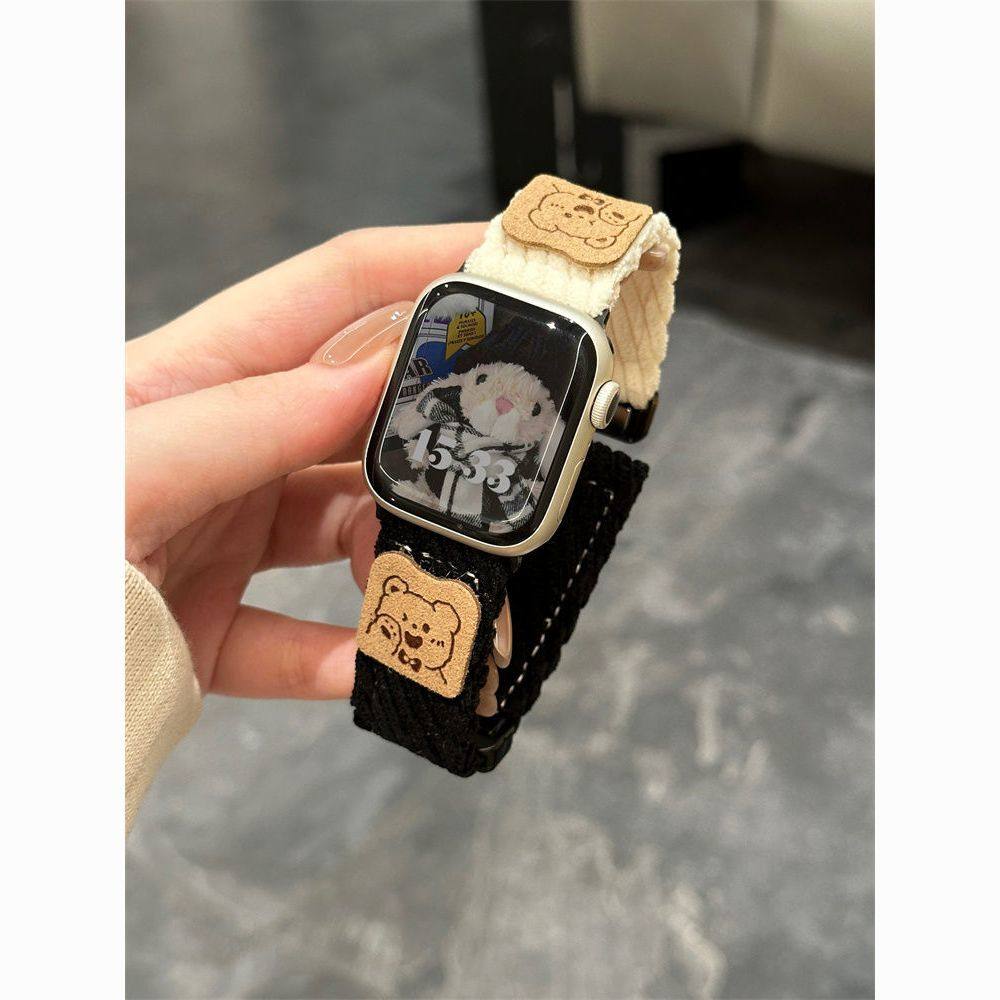 适用Apple苹果iWatchSE10Ultra9手表带秋冬可爱卡通87654小熊毛绒,手表,配件,淘宝优惠券,粉丝福利购,淘宝优惠卷