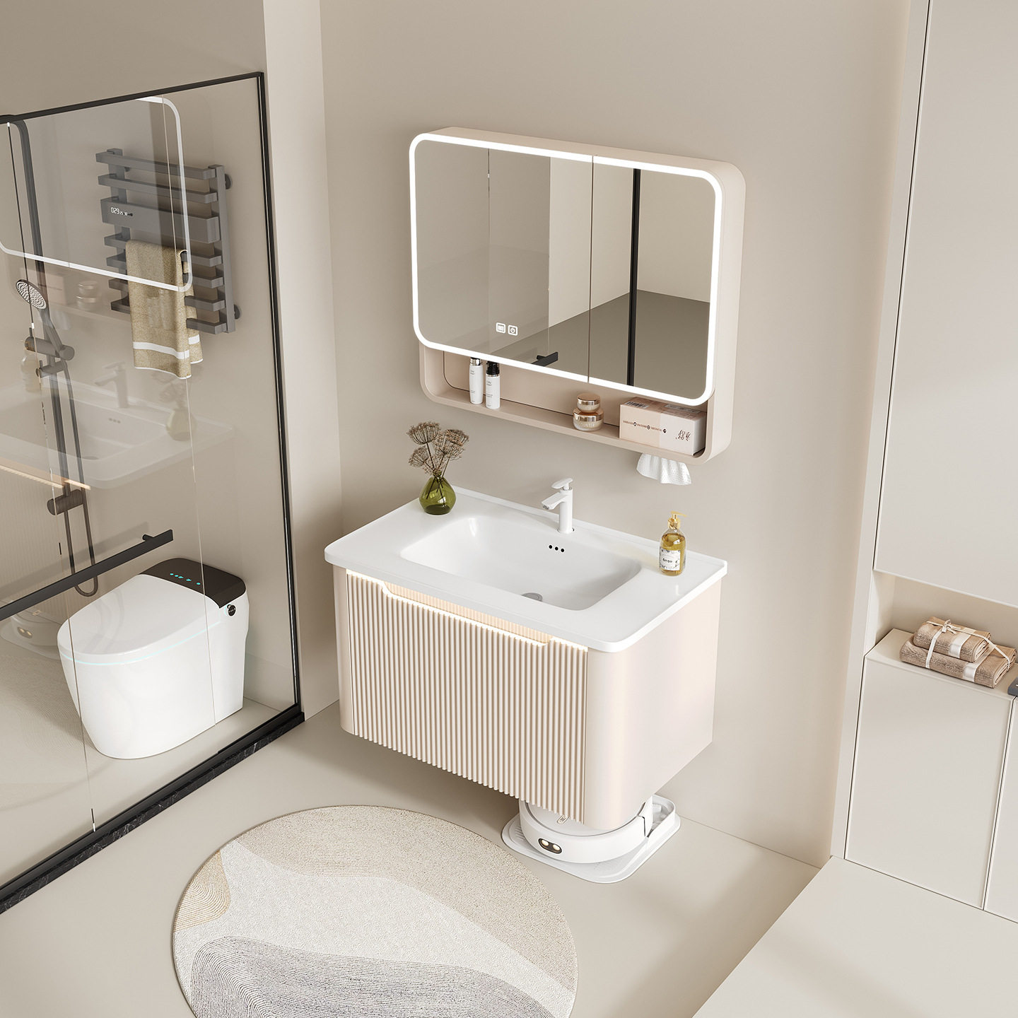 浴室柜陶瓷一体盆卫生间抽屉浴室柜洗手盆洗脸洗漱台盆组合蜂窝铝,家装主材,浴室柜组合,淘宝优惠券,粉丝福利购,淘宝优惠卷