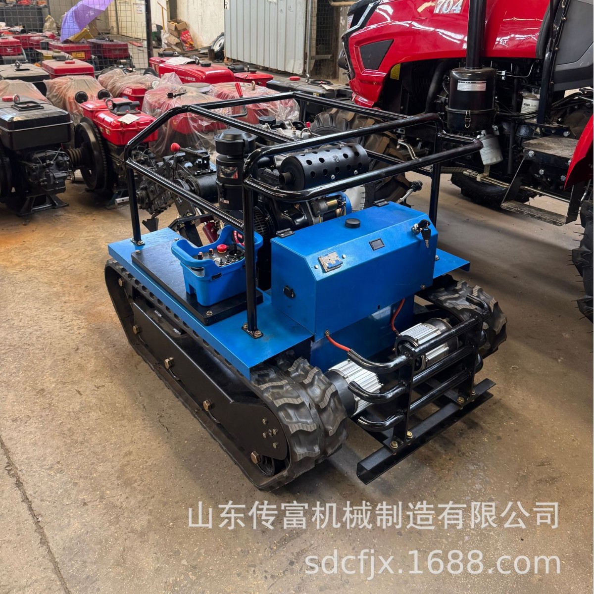 遥控微耕机大棚履带式耕地旋耕机果园多功能新款全自动油电