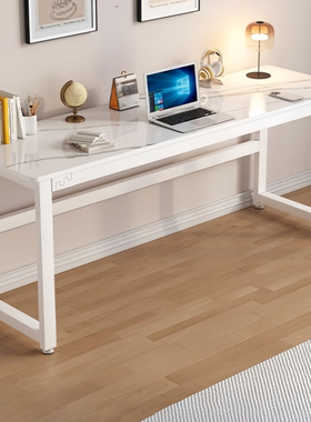 岩板书桌长条桌轻奢家用工作台靠墙窄长方形书房卧室写字桌电脑桌