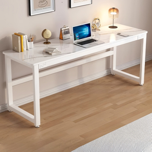 岩板书桌长条桌轻奢家用工作台靠墙窄长方形书房卧室写字桌电脑桌