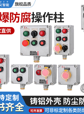防爆操作柱BZC开关接线铸铝立式挂远程控制箱壁挂两灯按远程启动