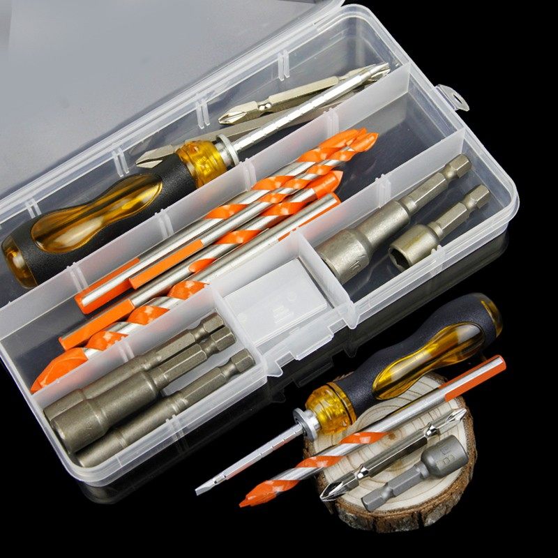 家用装修十字电批头/六角风批套筒/三角钻多功能墙壁钻头工具套装