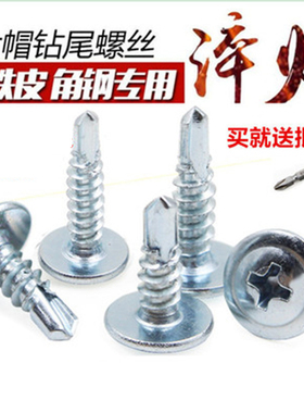 包邮镀锌大扁头钻尾螺丝自攻自钻螺丝燕尾钉彩钢瓦铁皮自功螺M4.2
