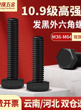【M39M42M45M48M52-M64】10.9级高强度外六角螺栓合金钢六角螺丝