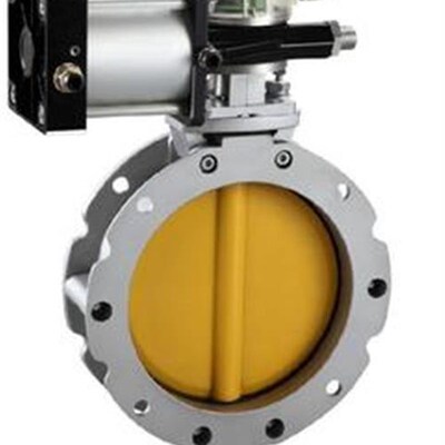 V2FS气动粉体蝶阀气动蝴蝶阀气动水泥蝶阀铝合金体双法兰