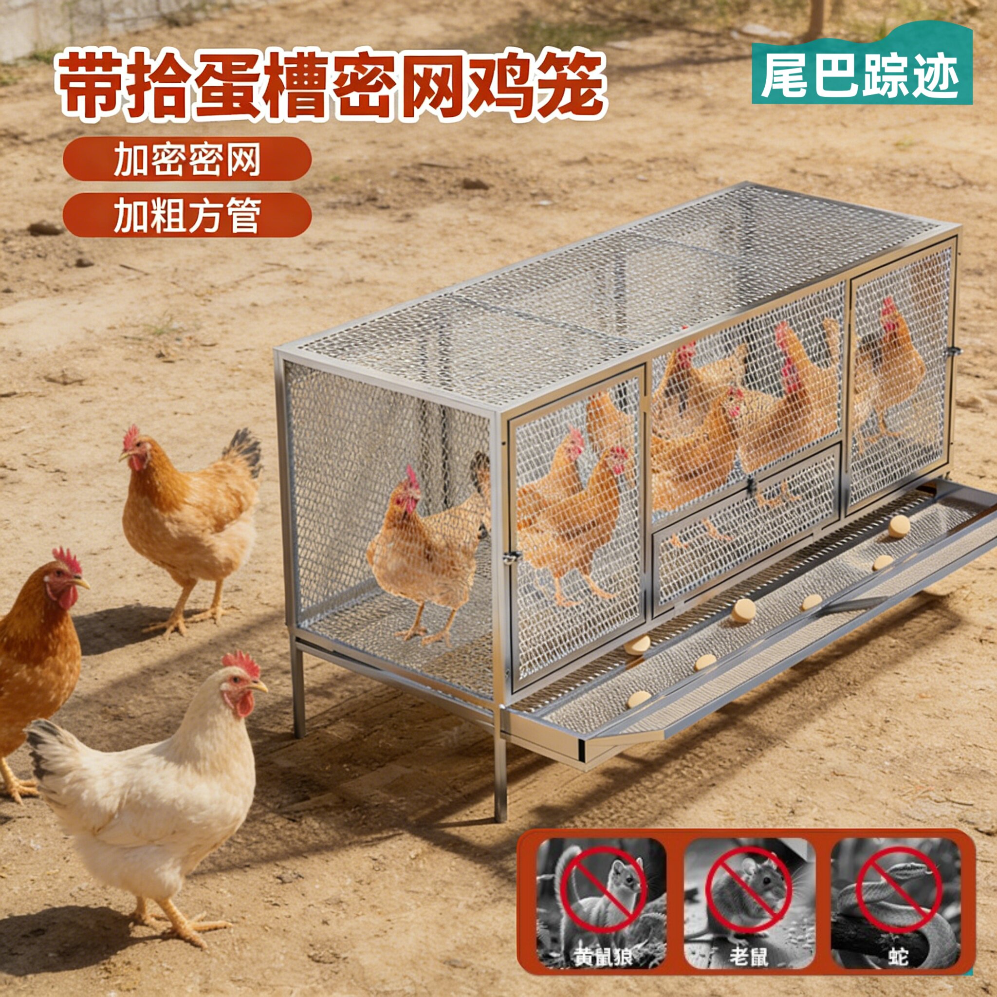 家用养鸡专用笼大号加粗 自动收蛋防鼠养殖场通用鸡鸭鹅鸡笼子