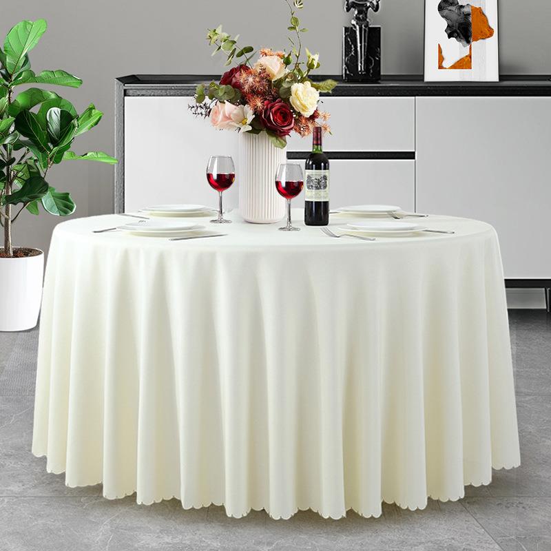 酒店圆桌布饭店酒楼餐厅圆形台布纯色婚礼大圆桌布长方形布艺
