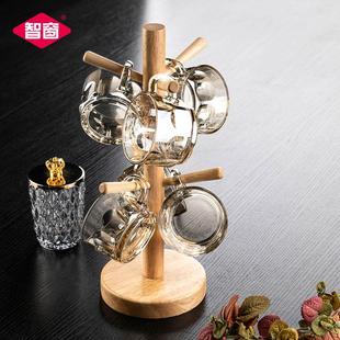 透明小茶杯喝水杯创意小号玻璃杯耐热水杯带把手客厅家用套装 日式