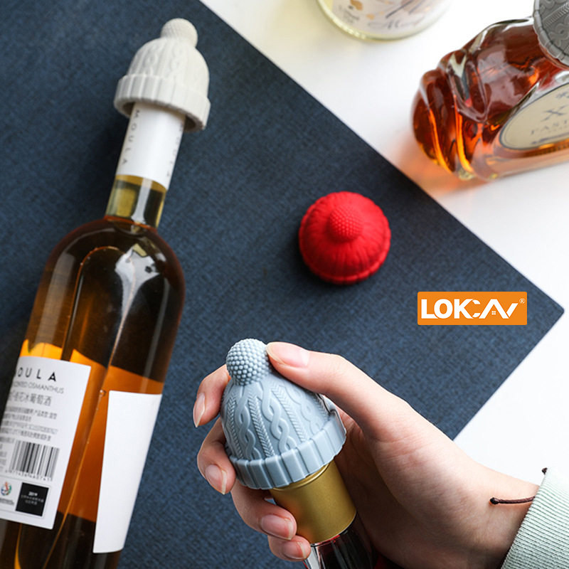 LOKCAN创意帽子小红帽塞硅胶密封塞葡萄酒瓶塞装饰盖子瓶塞红酒塞