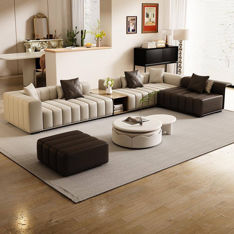 尚维思意式极简钢琴键真皮沙发客厅2025新款头层牛皮大别墅沙发