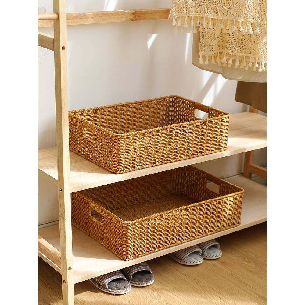 编织收纳筐彷藤编客厅电视柜茶几置物筐长方形浴室柜衣柜储物筐,收纳整理,收纳筐,淘宝优惠券,粉丝福利购,淘宝优惠卷