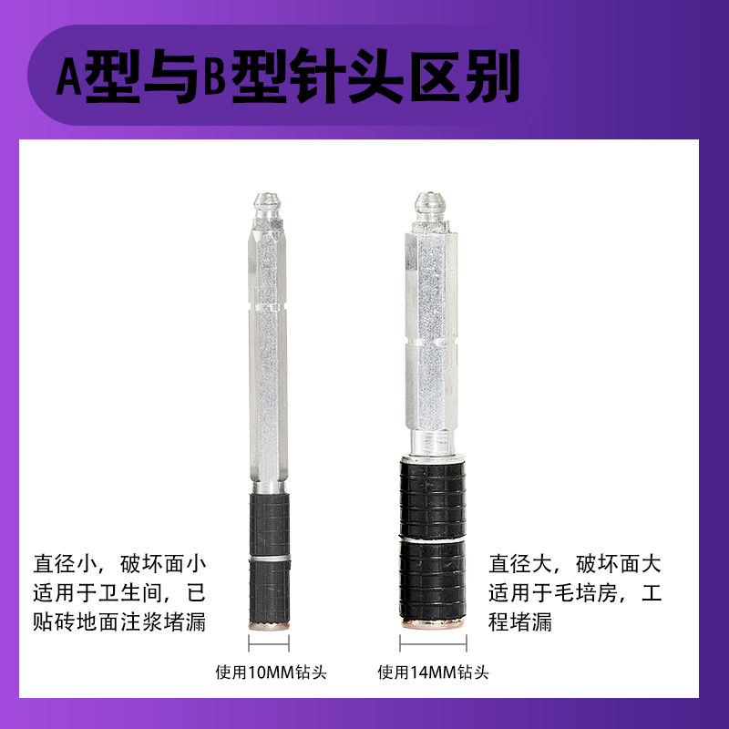 真牧高压注浆机止水针头注浆钉防水针头灌浆钉补漏针堵漏钉子配件