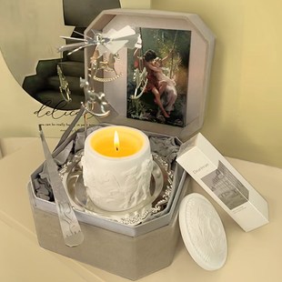 帕特农神庙香薰蜡烛礼盒创意礼物结F婚订婚高级感小众香氛伴手礼