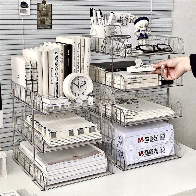 办公室文件夹收纳盒桌面多层立式z书桌资料整理置物架a4文件分层,文具电教/文化用品/商务用品,文件座/文件架/文件框,淘宝优惠券,粉丝福利购,淘宝优惠卷