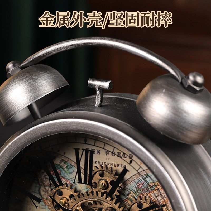 2025新款美式创意复古齿轮x座钟客厅时钟摆件高级摆台式机械台钟,家居饰品,座钟,淘宝优惠券,粉丝福利购,淘宝优惠卷