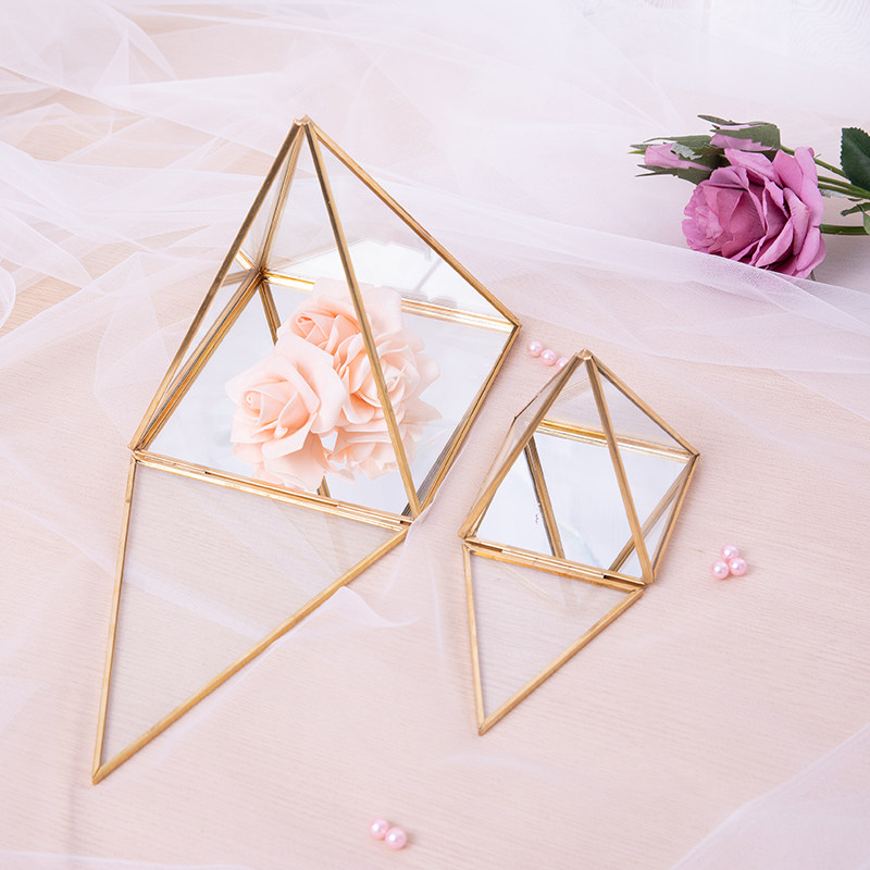 欧式玻璃首饰盒三层n饰品收纳复古首饰珠宝盒手表珠宝展示架道具