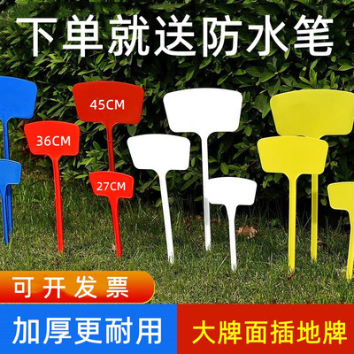 园艺标签花卉植物标签插地标牌防水园艺定制标识牌一体斜面