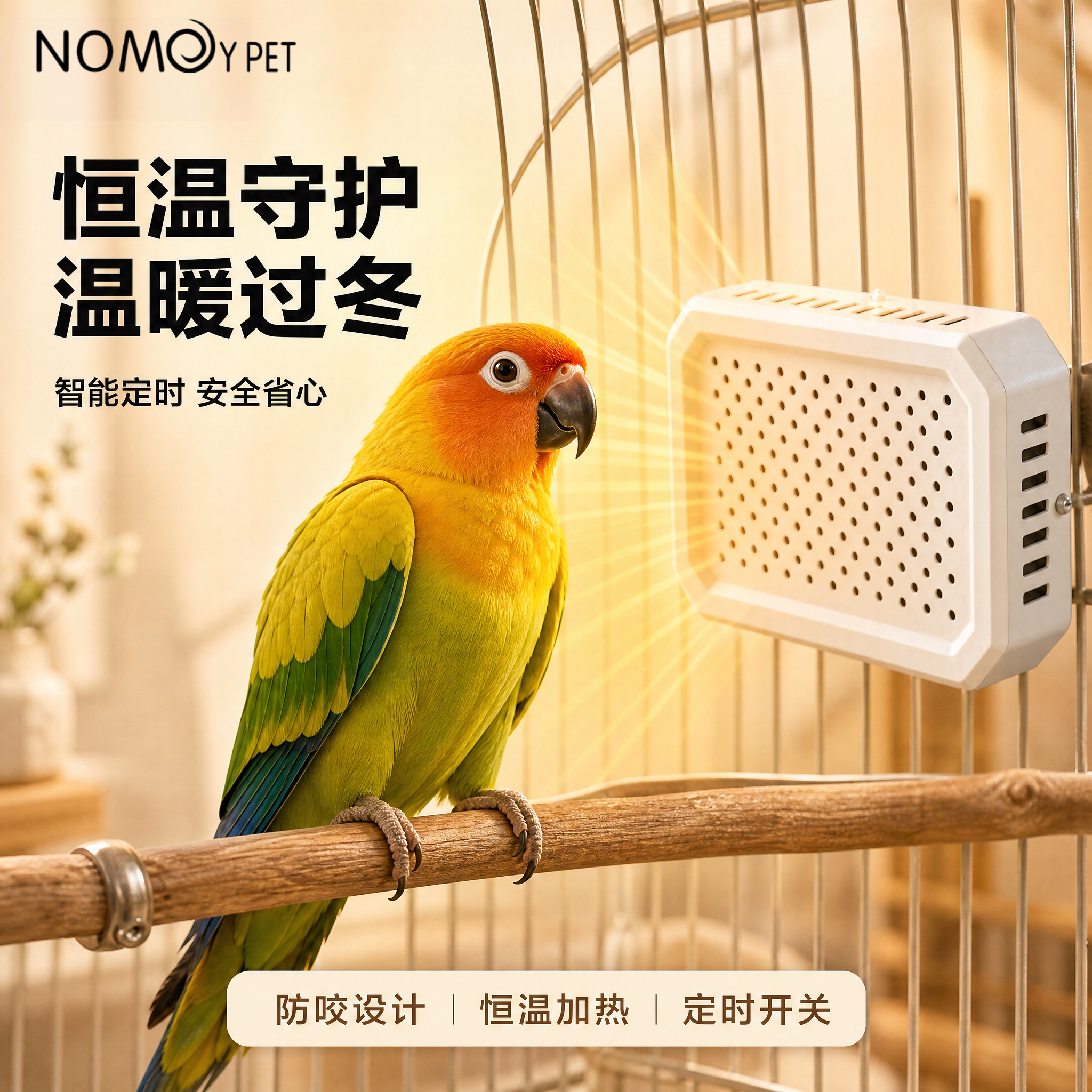 诺摩鹦鹉过冬鸟笼方形保暖器加温加热器玄凤小宠防烫保温防啃咬