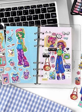 inel.me千禧霓虹二弹合成纸不干胶贴纸可爱甜酷手帐贴纸