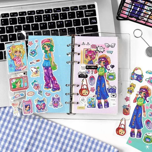 inel.me千禧霓虹二弹合成纸不干胶贴纸可爱甜酷手帐贴纸