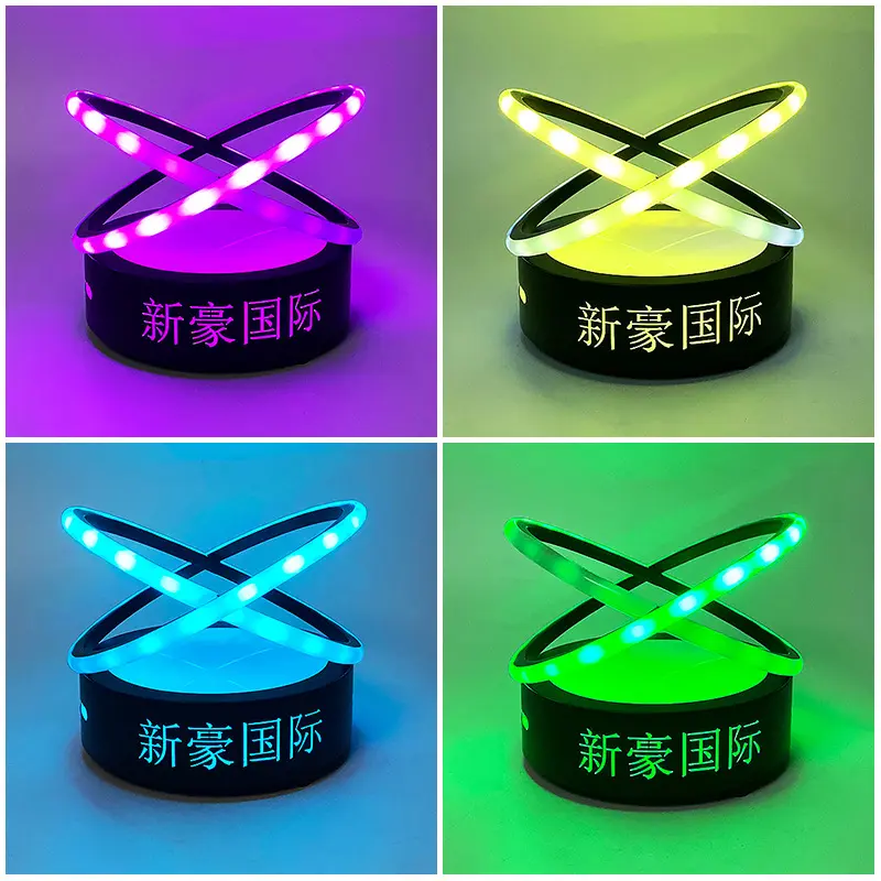 酒吧发光酒座不锈钢led v红酒香槟王幻彩洋酒展示架酒托