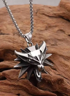 电影饰品 wither 3 巫师3 狼头项链吊坠 速卖通项链