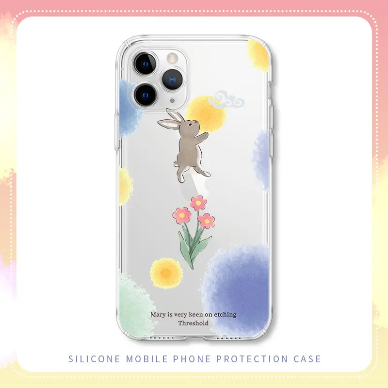 适用15pro卡通兔mate30pro透明壳oppo