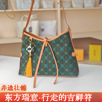 【灵燕.聚宝】非遗壮锦包新款carryall小号bb新中式托特包枕头包