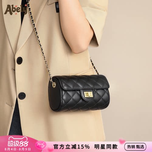 真皮女包链条包斜挎包小香风