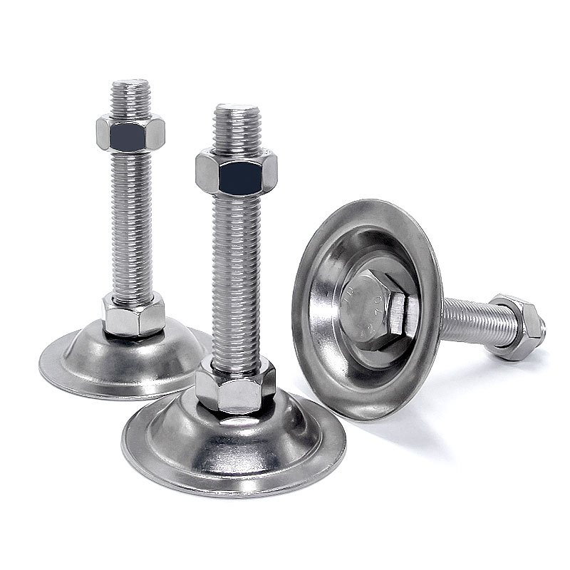 304不锈钢脚杯 平底支撑脚 喇叭地脚 调节脚 M10M12M14M16M18M20