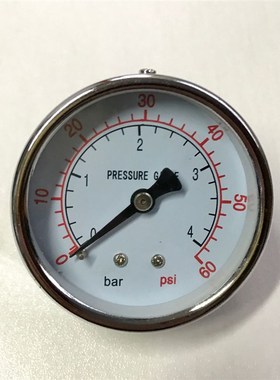 轴向双刻度线 压力表气压计水压 4bar 0-60psi 60mm Y-60Z
