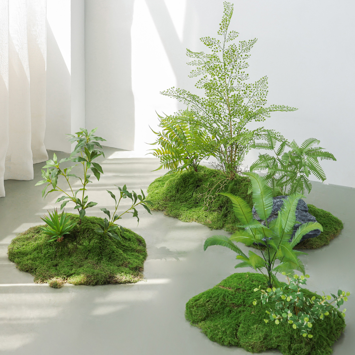 仿真绿植苔藓假植物微景观布置装饰室内青苔造景组合橱窗落地摆件