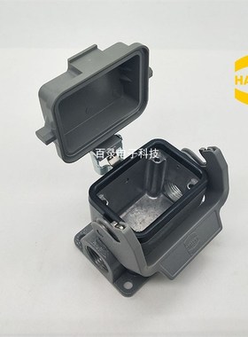 harting重载连接器19300061295 HAN 6B带盖底座哈丁航空插头2*M20