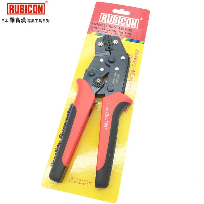 日本罗宾汉棘轮式压线钳进口欧式绝缘冷压裸端子夹线接线钳包邮