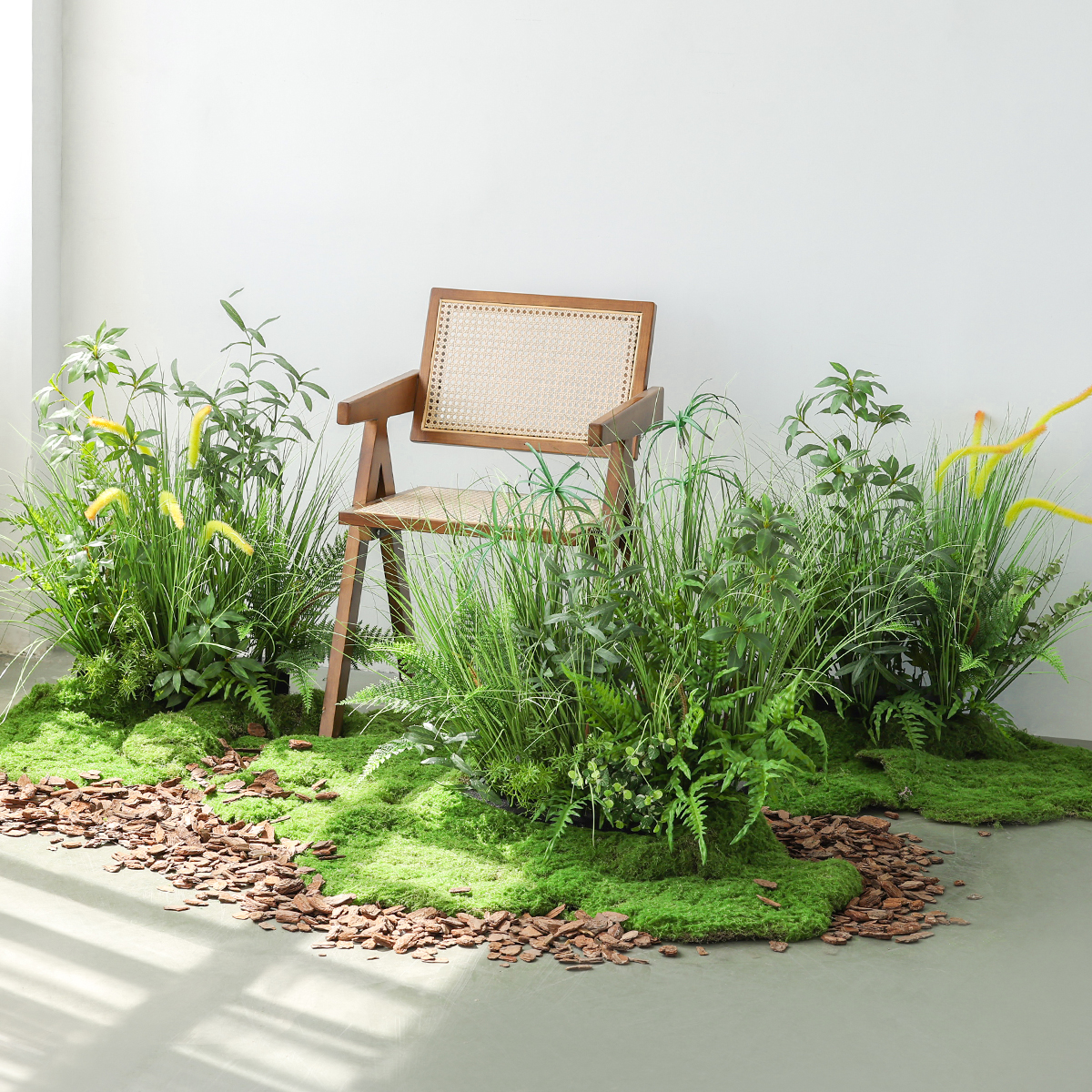 仿真花植物软装造景大型绿植组合装饰室内橱窗酒店大厅仿生花草丛