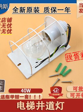 适用日立广日电梯井道照明灯40W带灯泡PB175检修灯座铁罩轿顶防爆