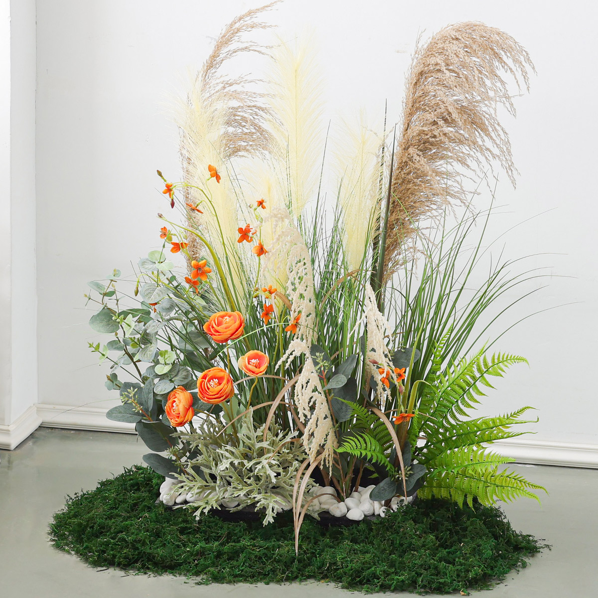 仿真绿植造景小型假花摆设软装庭院花草花艺场景布置户外装饰芦苇