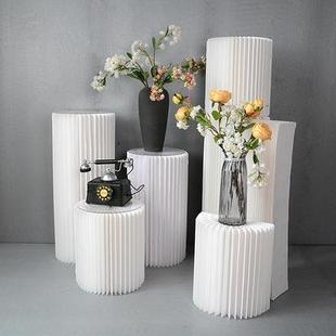 折纸甜品台柱自助餐圆锥形婚礼道具儿童装饰毕业典礼纸质试吃台