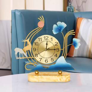 新款台式钟表看时间走时桌面台钟客厅座钟酒柜电视柜装饰家垒德株