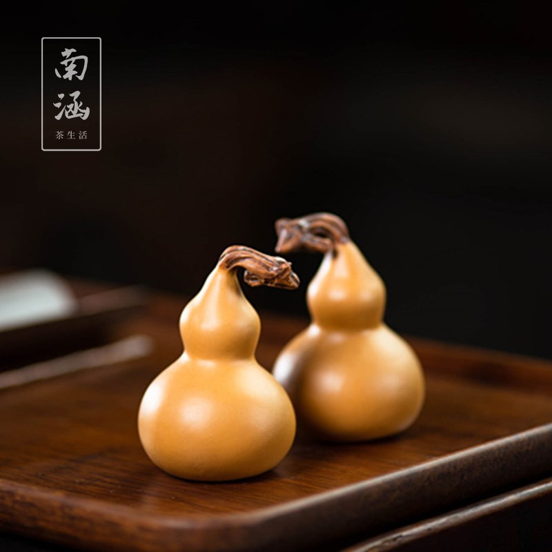 南涵紫砂葫芦茶宠小号茶道配件手工茶桌茶玩功夫茶具禅意复古摆件