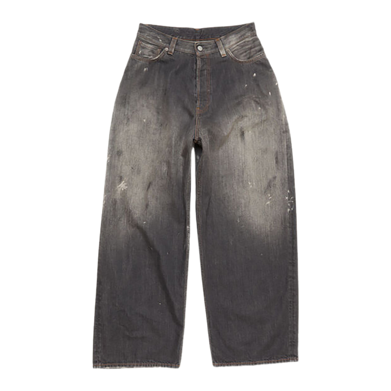 Acne Studios 男士2023M做旧复古宽松阔腿牛仔裤 黑色 B00396 900