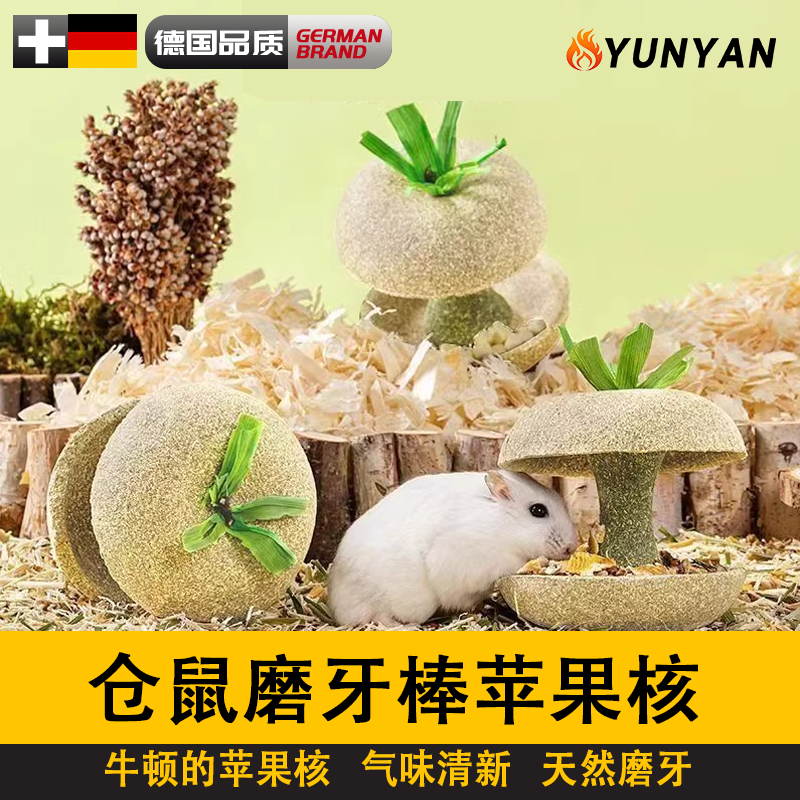 仓鼠磨牙棒苹果核金丝熊小玉米草饼可食用玩具专用小零食用品德国