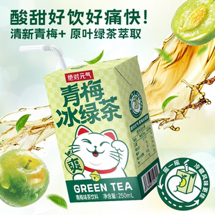 柠檬茶青梅冰绿茶饮料250ml 气港式 盒 气森林工厂生产绝对元 元