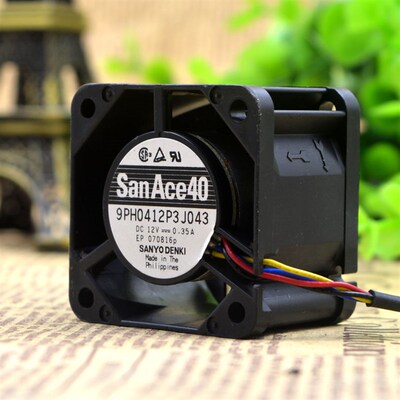 山洋 4028 12v 035A 4CM/厘米服务器4针温控风扇 9ph0412p3j033