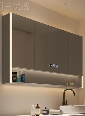 纳柜挂雾灯浴室一体置物架单除独镜57016子浴室镜收智能墙式单独