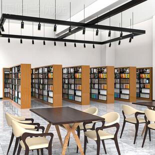 钢制图单书架图物书馆书架学校双面资架铁料LVU书架置架阅览室档