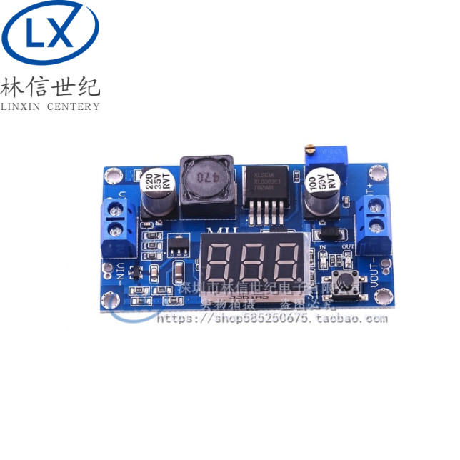 XL6009 DC-DC可调升压模块4.5-32V升5-55V 输出可调 带电压表显示
