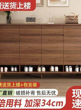全实木鞋柜加高用门入口HXG户室内新款玄家关柜一体大量容可定储